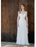 Spagetti Straps Ivory Lace Chiffon Beach Airy Wedding Dress Spagetti Straps Ivory Lace Chiffon Beach Airy Wedding Dress